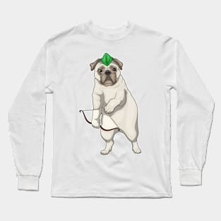 Pug Archer Bow Long Sleeve T-Shirt